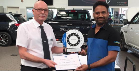 Behbehani Mopar technician bags the Mopar regional award for Best Technical Diagnosis