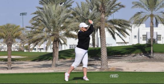 Linda Boland at the Audi quattro cup at the Royal Golf Club