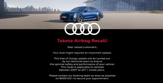Takata Airbag Recall - Audi