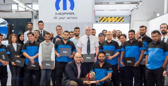 FCA service team receives certified completion certificates from FCA Middle East.