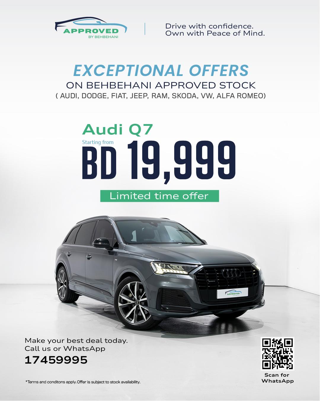 Pre-Owned Audi Q7 Starting from BD 19,999